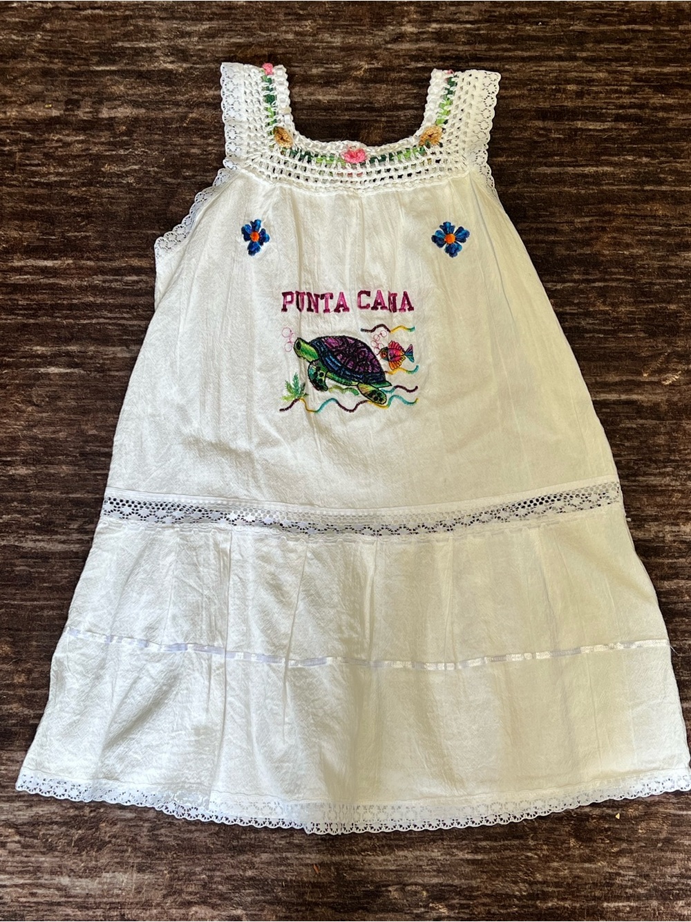White Embroidered Punta Cana Girls’ Dress